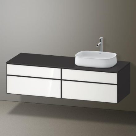 Duravit Zencha jobbos alsószekrény 160, fiókrendező nélkül, fehér üveg/matt grafit ZE4824R64800000