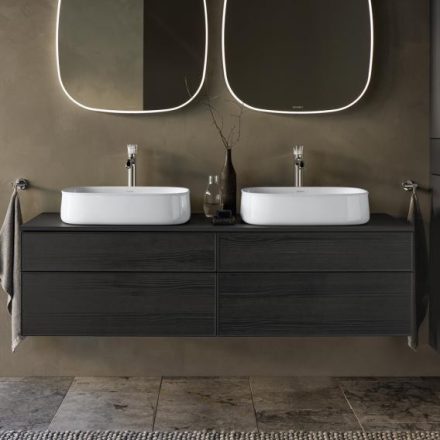 Duravit Zencha fiókos alsószekrény 160, dió fiókrendezők, fekete tölgy/matt grafit ZE4825B16800H00