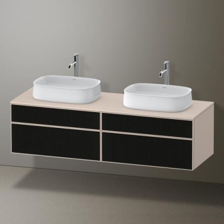 Duravit Zencha fiókos alsószekrény 160, dió fiókrendezővel, strukturált fekete/matt taupe ZE4825B63830F00