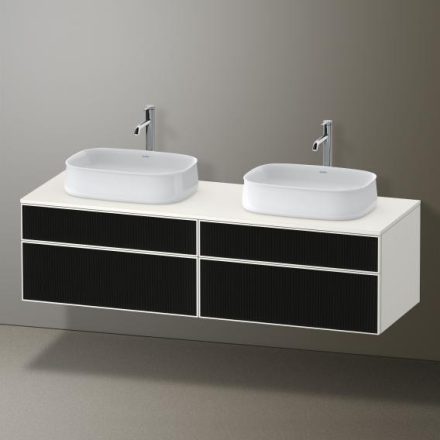 Duravit Zencha fiókos alsószekrény 160, tölgy fiókrendezők, strukturált fekete/matt fehér ZE4825B63840L00