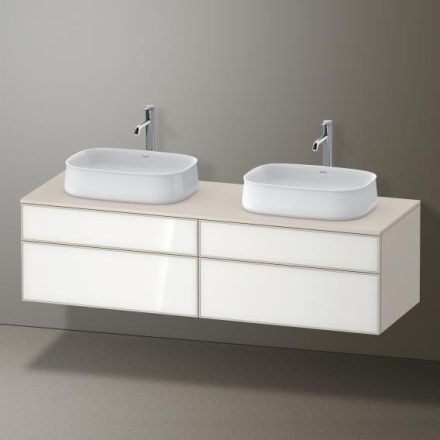 Duravit Zencha fiókos alsószekrény 160, fiókrendező nélkül, fehér üveg/matt taupe ZE4825B64830000