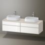 Duravit Zencha fiókos alsószekrény 160, dió fiókrendezővel, fehér üveg/matt taupe ZE4825B64830F00