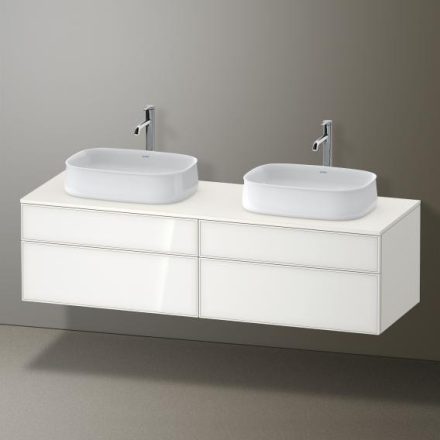 Duravit Zencha fiókos alsószekrény 160, dió fiókrendezővel, fehér üveg/matt fehér ZE4825B64840F00