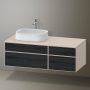 Duravit Zencha balos alsószekrény 130, fiókrendező nélkül, fekete tölgy/matt taupe ZE4826016830000