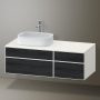 Duravit Zencha balos alsószekrény 130, tölgy fiókrendezővel, fekete tölgy/matt fehér ZE4826016840J00