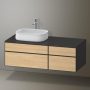 Duravit Zencha balos alsószekrény 130, tölgy fiókrendezővel, natúr tölgy/matt grafit ZE4826030800J00