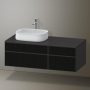 Duravit Zencha balos alsószekrény 130, dió fiókrendezővel, strukturált fekete/matt grafit ZE4826063800F00