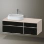 Duravit Zencha balos alsószekrény 130, tölgy fiókrendezővel, strukturált fekete/matt taupe ZE4826063830J00