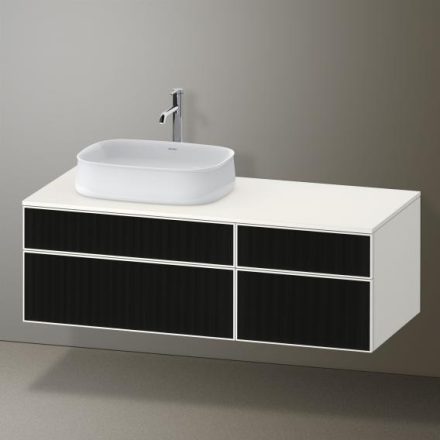 Duravit Zencha balos alsószekrény 130, dió fiókrendezővel, strukturált fekete/matt fehér ZE4826063840F00