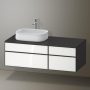 Duravit Zencha balos alsószekrény 130, dió fiókrendezővel, fehér üveg/matt grafit ZE4826064800F00