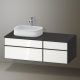 Duravit Zencha balos alsószekrény 130, tölgy fiókrendezővel, fehér üveg/matt grafit ZE4826064800J00