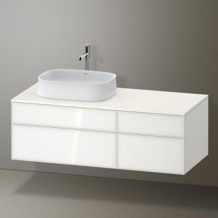 Duravit Zencha balos alsószekrény 130, dió fiókrendezővel, fehér üveg/matt fehér ZE4826064840F00