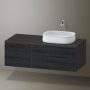 Duravit Zencha jobbos alsószekrény 130, dió fiókrendezővel, fekete tölgy/matt grafit ZE4827016800G00