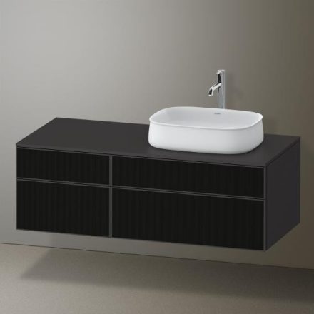 Duravit Zencha jobbos alsószekrény 130, dió fiókrendezővel, strukturált fekete/matt grafit ZE4827063800G00