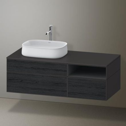 Duravit Zencha balos alsószekrény 130, fiókrendező nélkül, fekete tölgy/matt grafit ZE4828016800000