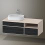 Duravit Zencha balos alsószekrény 130, dió fiókrendezővel, fekete tölgy/matt taupe ZE4828016830F00