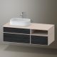 Duravit Zencha balos alsószekrény 130, tölgy fiókrendezővel, fekete tölgy/matt taupe ZE4828016830J00