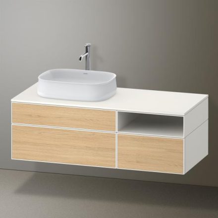 Duravit Zencha balos alsószekrény 130, fiókrendező nélkül, natúr tölgy/matt fehér ZE4828030840000