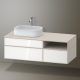 Duravit Zencha balos alsószekrény 130, tölgy fiókrendezővel, fehér üveg/matt taupe ZE4828064830J00