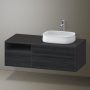 Duravit Zencha jobbos alsószekrény 130, dió fiókrendezővel, fekete tölgy/matt grafit ZE4829016800G00