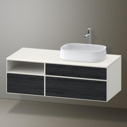 Duravit Zencha jobbos alsószekrény 130, fiókrendező nélkül, fekete tölgy/matt fehér ZE4829016840000