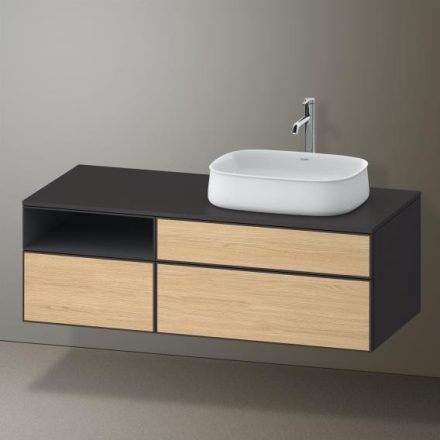 Duravit Zencha jobbos alsószekrény 130, dió fiókrendezővel, natúr tölgy/matt grafit ZE4829030800G00