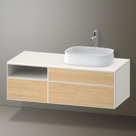 Duravit Zencha jobbos alsószekrény 130, fiókrendező nélkül, natúr tölgy/matt fehér ZE4829030840000