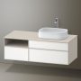 Duravit Zencha jobbos alsószekrény 130, fiókrendező nélkül, fehér üveg/matt taupe ZE4829064830000