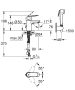 Grohe Eurosmart Cosmopolitan egykaros mosdócsaptelep bidéfunkcióval, S-es méret, króm 23125000