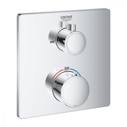 Grohe Grohtherm Square falsík alatti termosztátos kád csaptelep, króm 24080000