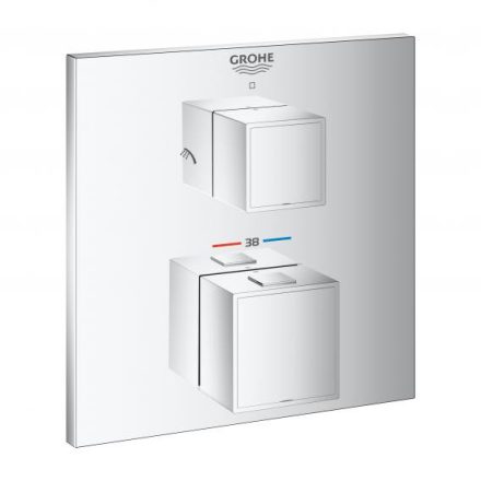 Grohe Grohtherm Cube termosztátos zuhanycsaptelep beépített elzáró/váltó szeleppel, króm 24154000