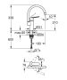 Grohe QuickFix Start egykaros konyhai csaptelep elfordítható magas kifolyóval, króm 30469000