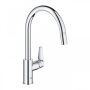 Grohe QuickFix Start Curve egykaros konyhai csaptelep magas kifolyóval kihúzható fejjel, króm 30562000