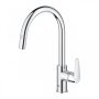 Grohe QuickFix Start Curve egykaros konyhai csaptelep magas kifolyóval kihúzható fejjel, króm 30562000