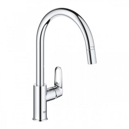 Grohe QuickFix Start Flow egykaros konyhai csaptelep kihúzható fejjel, króm 30569000