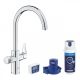 Grohe QuickFix Blue Pure StartCurve konyhai csaptelep kezdőkészlet aktív szénszűrővel, króm 30593000