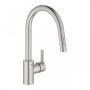 Grohe Feel egykaros konyhai csaptelep, 2 funkciós, elfordítható kifolyóval, rozsdamentes acél hatású 31486DC1