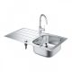 Grohe Bau rozsdamentes acél mosogatótálca 86x50 cm és csaptelep garnitúra 31562SD1 QuickFix