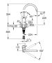 Grohe Feel egykaros konyhai csaptelep elfordítható magas kifolyóval, rozsdamentes acél hatású 32670DC2