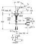 Grohe Plus szögletes egykaros bidécsaptelep leeresztővel, rozsdamentes acél hatású 33241DC3