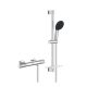 Grohe QuickFix Precision Flow termosztátos zuhanycsaptelep, 600 zuhanysín zuhanyszettel, króm 34800001