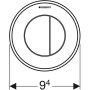 Geberit 10 típusú pneumatikus, 2 mennyiséges öblítésű vezérlő, fekete/matt fekete 116.055.DW.1