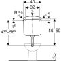 Geberit AP117 WC tartály, vízcsatlakozás oldalról vagy hátulról középen, fehér 136530111 (136.530.11.1)