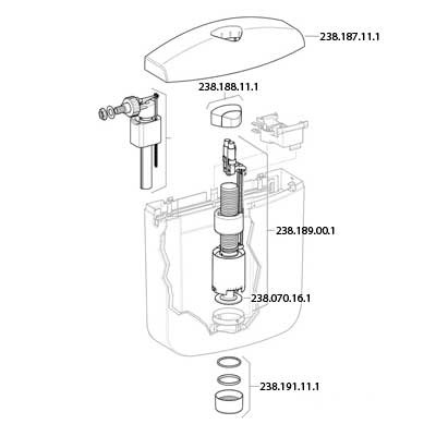 Geberit AP117 fehér WC tartályhoz nyomógomb készlet 238188111 (238.188.11.1)