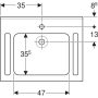 Geberit Publica akadálymentes mosdó 70x55 cm, szögletes, túlfolyó nélkül 402170016