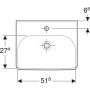 Geberit Smyle Square 55x44 cm-es mosdó 500.259.01.1