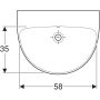 Geberit Selnova mosdó 65x50 cm, csaplyuk nélkül, túlfolyóval 500.297.01.2