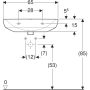 Geberit Selnova mosdó 65x50 cm, csaplyuk nélkül, túlfolyóval 500.297.01.2