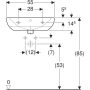 Geberit Selnova kézmosó 55x44 cm túlfolyóval, csaplyuk nélkül, fehér 500.304.01.7