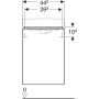 Geberit Smyle Square alsó szekrény kézmosóhoz ajtóval 44,2x35,6 cm, magasfényű fehér 500.350.00.1